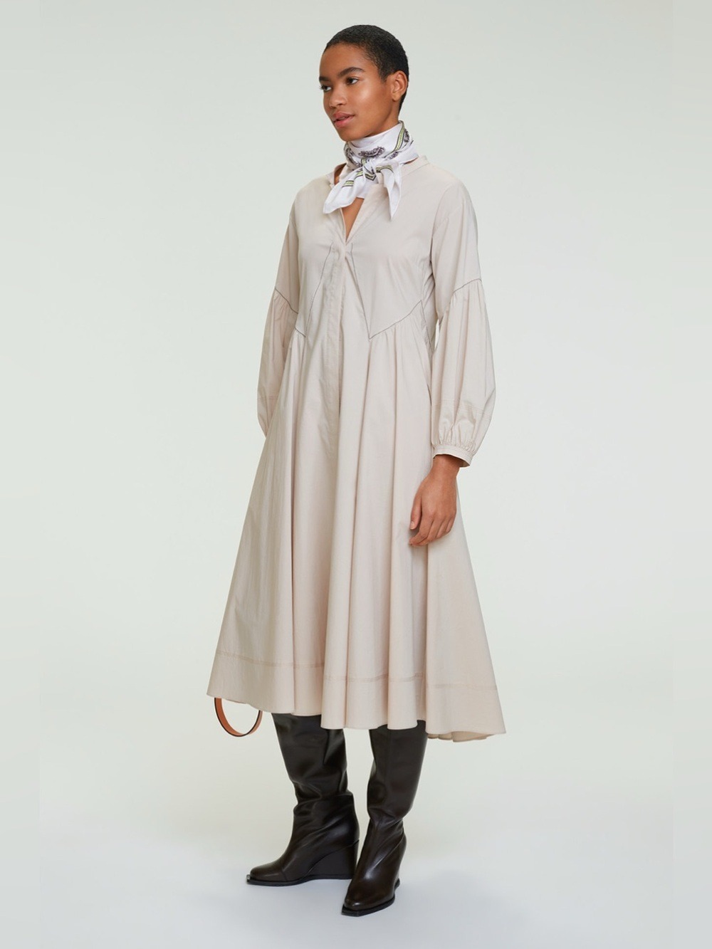 Dorothee Schumacher Poplin Power Dress Size Medium Blush Grey